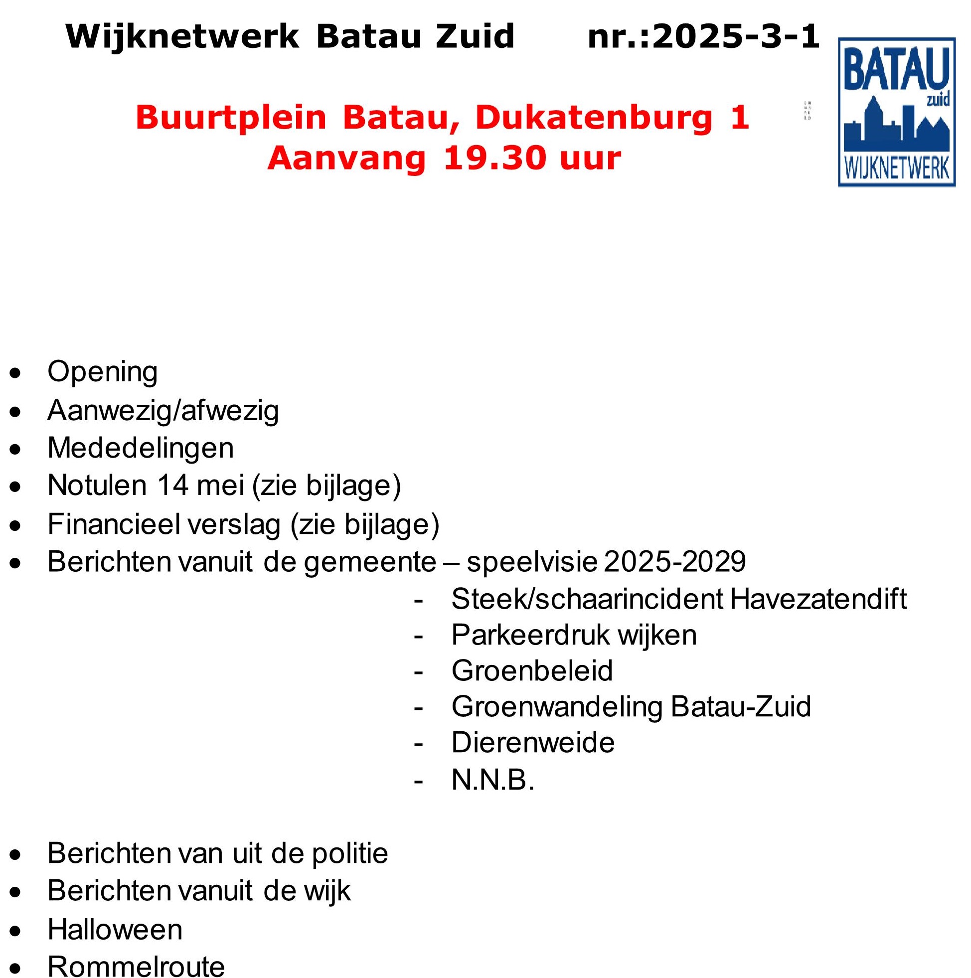 agenda 3 september 2025