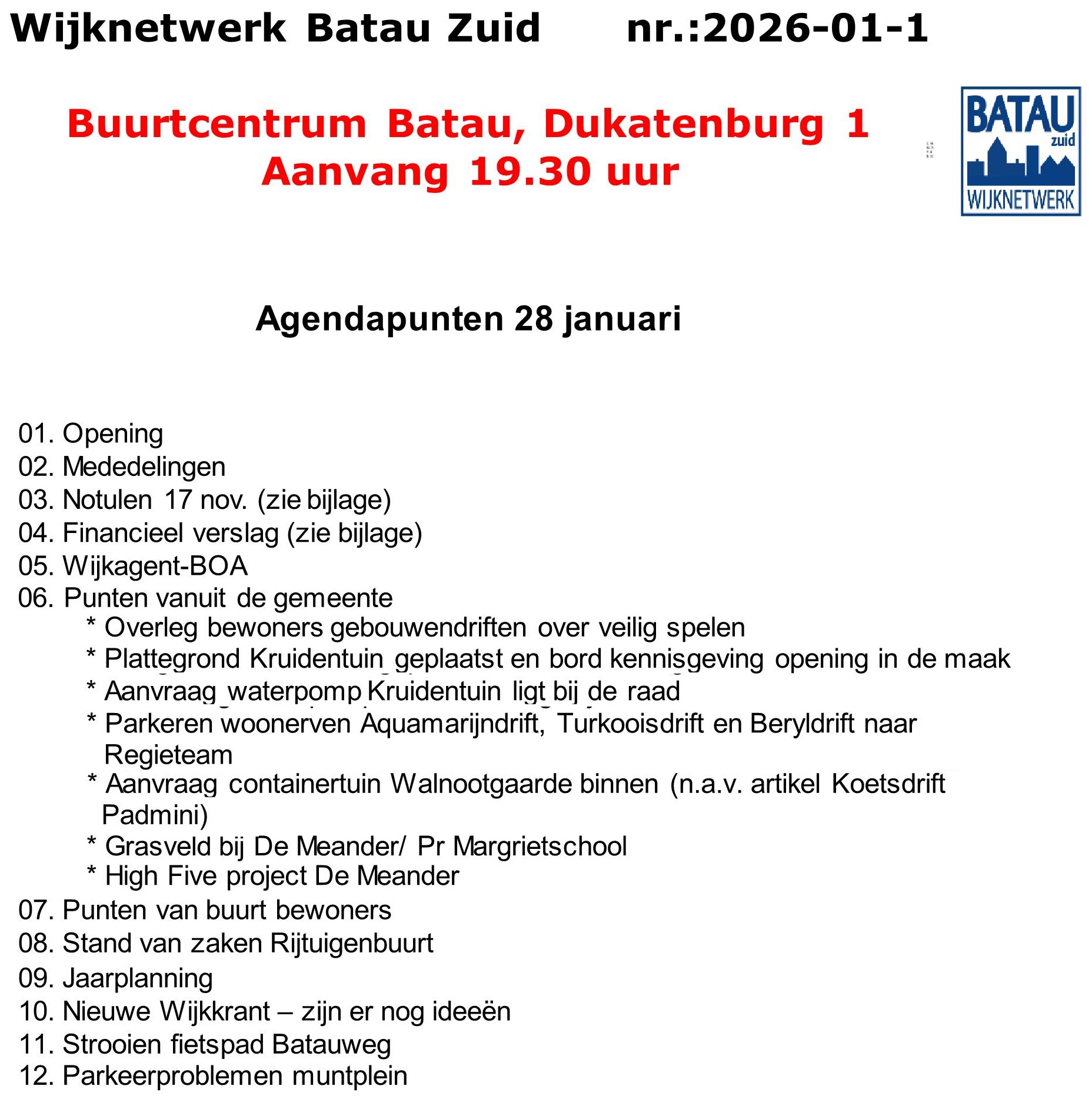 agenda