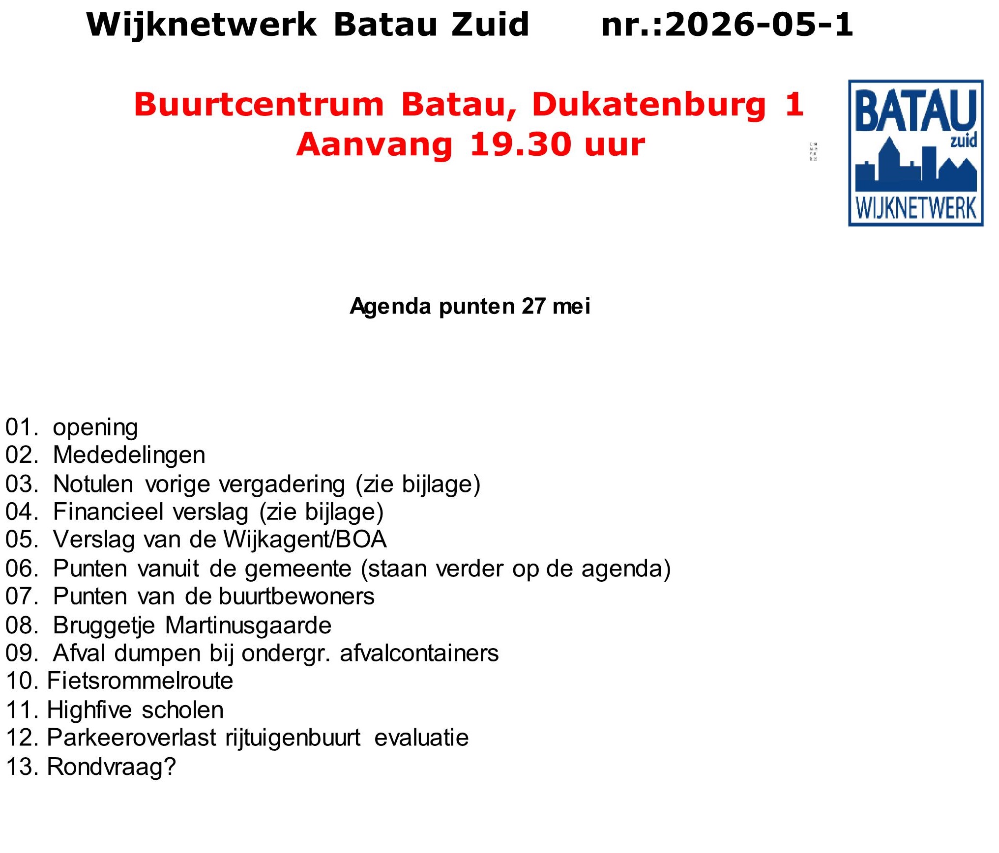 agenda